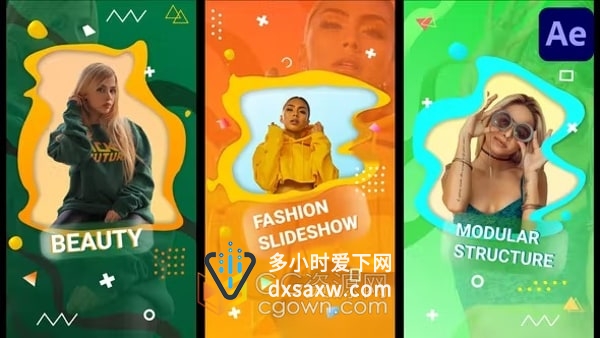 微信小视频AE模板液体时尚幻灯片Liquid Stylish Slideshow