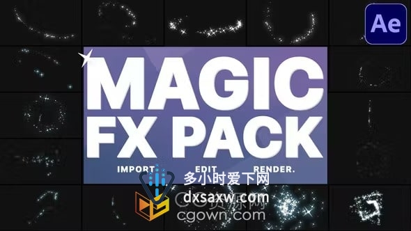 Magic FX AE模板闪烁星星魔法粒子特效动画效果