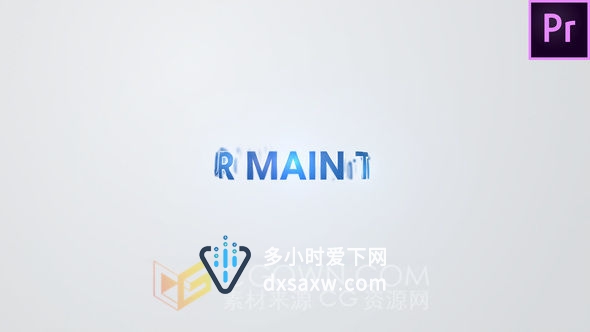 明亮闪光翻转折叠旋转公司文字LOGO动画片头视频-PR模板下载