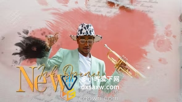 AE模板-抽象艺术古典风格墨水幻灯片滴墨晕开效果液体流动相册
