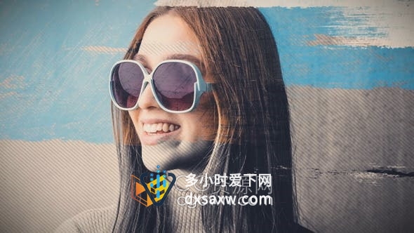AE模板-划痕画笔笔刷绘画照片动画开场视频片头