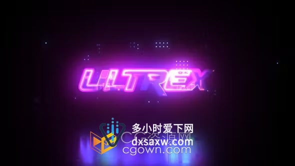 AE模板-4K故障霓虹灯标志动画Glitch Neon Logo Intro