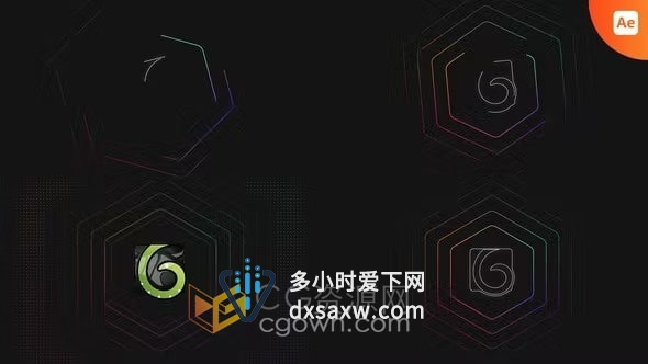 AE模板-现代高科技品牌宣传活动标志启动视频片头六角形LOGO动画