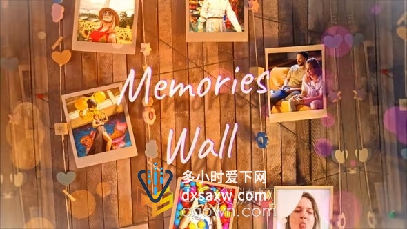 回忆墙宝丽来照片展示动画视频相册AE模板