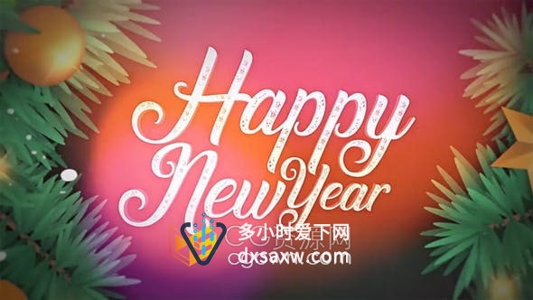 PR模板-3d动态旋转相机效果圣诞新年节日祝福贺卡标志动画