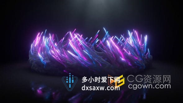 AE模板-神奇魔法彩色光效粒子烟雾阵旋转上升标志显现