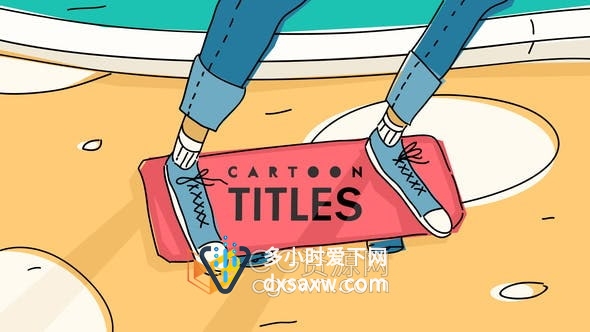AE模板-10个经典动画风格涂鸦漫画元素城市生活场景卡通标题和标志介绍