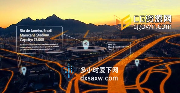 AE中3D Camera racker摄影机跟踪教程 将实拍视频素材合成虚拟地图路线