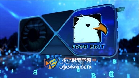 AE模板-3D图形处理器显卡动画GPU加速宣传广告片头视频