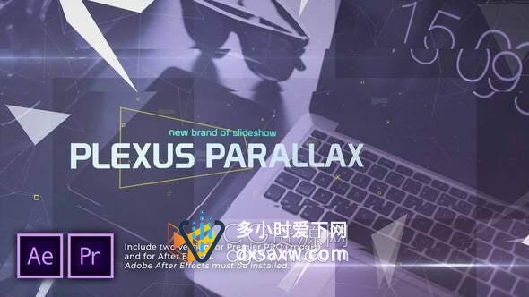 AE与PR模板-Plexus视差幻灯片高科技数字技术介绍科学实验室宣传视频