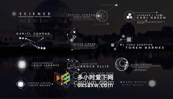AE模板-科技主题生物医疗科幻视频宣传文本字幕条标题动画