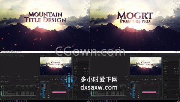 PR预设火山文字标题动画效果电影预告片头视频-Premiere模板下载