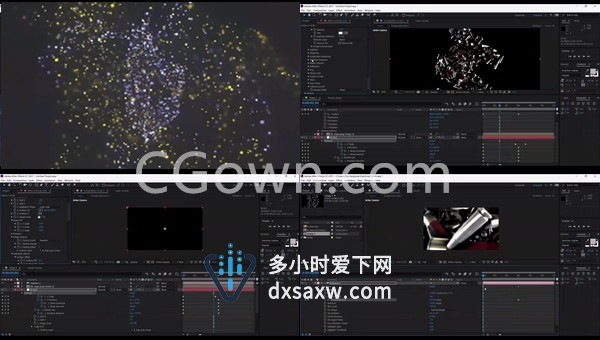 AE教程-E3D插件粒子复制器制作徽标三维粒子元素LOGO特效动画