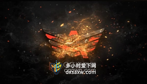 AE模板-震撼强大风沙粒子标志显现LOGO动画