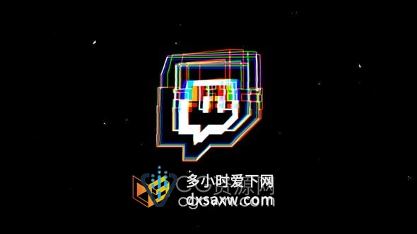 PR模板-4k彩色毛刺快速故障RGB分割缩放扭曲信号干扰标志动画