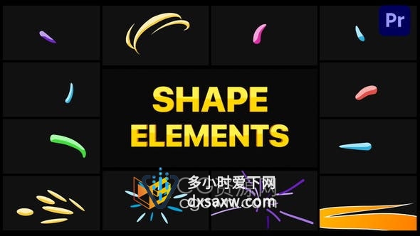 PR模板-12组液体风格形状动态元素MG图形动画Shape Elements