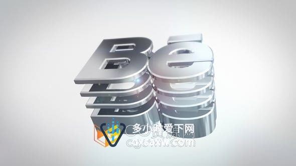PR模板-3D反光材质三维文字标题视频片头动画制作