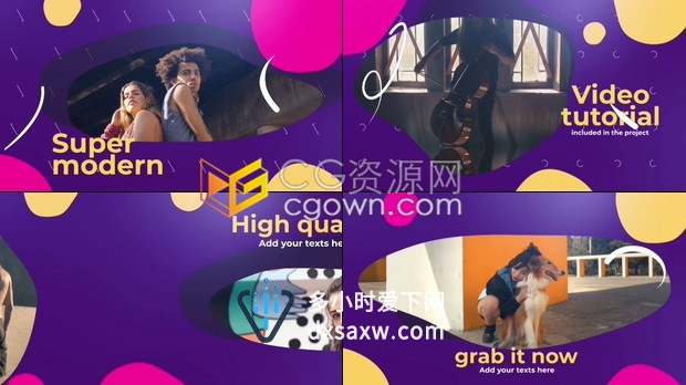 生动彩色流体图形效果魅力时装周模特展示时尚商业活动宣传片-PR模板