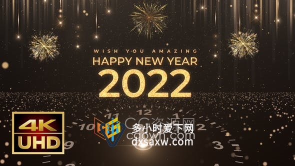 AE2022年倒计时模板新年派对庆祝活动倒计时60秒动画视频