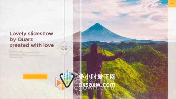 Lovely Slideshow图片幻灯片视频制作现代滚动动画图文效果-AE与PR模板