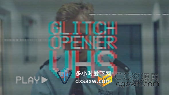 PR模板-VHS动感复古嘻哈风格视频画面小故障效果片头开场动画