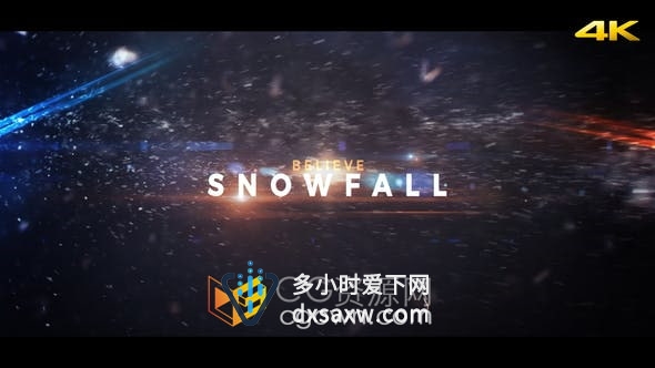 PR模板-粒子雪花标题动作电影体育赛事4K超高清预告片