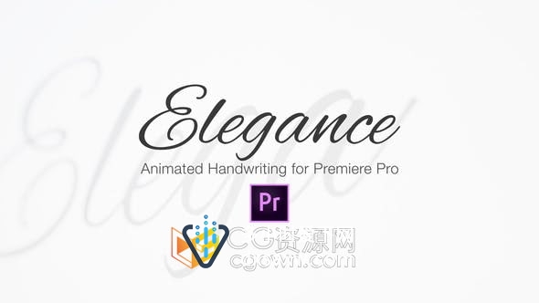 Premiere Pro动画英文字体优雅手写文字标题动画4K分辨率