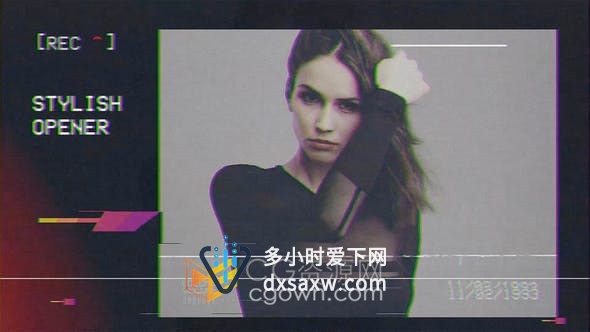 时尚视频片头动态故障介绍模特花絮视频宣传片头-AE与PR模板