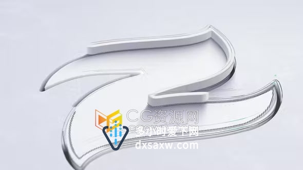 简单线条绘制3D干净挤压图形标志动画AE片头模板