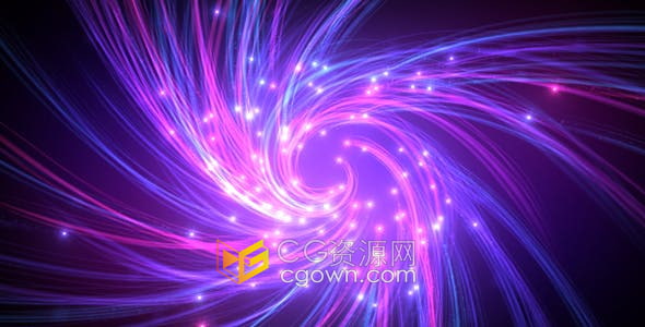 AE模板多彩梦幻流动光带发光线条标志动画Light Streaks Logo