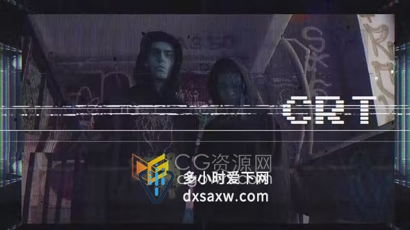 AE模板-动感嘻哈时尚文化宣传CRT Active Opener故障特效视频广告