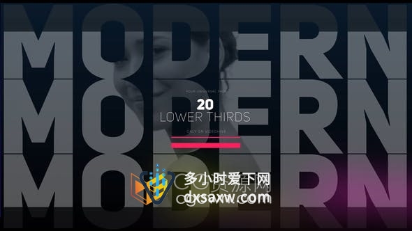 AE模板20个现代简单文字动画字幕条文本标题