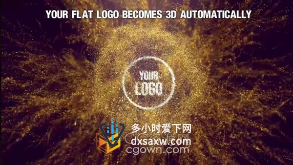 闪光粒子爆炸标志显示LOGO动画AE模板