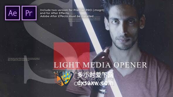 AE与PR模板-轻型媒体开场片头Light Media Opener Slideshow