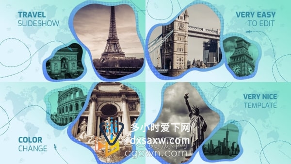 旅行幻灯片AE模板宣传介绍推广视频动画制作