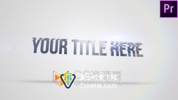 PR预设-明亮快速毛刺故障标题科技公司网址揭示标志片头