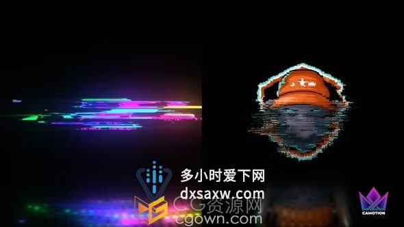 AE模板-时尚故障效果3D发光标志动画Super Glitch Logo Reveal