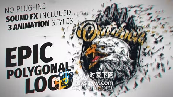 AE模板-多边形标志动画演绎Polygonal Logo Reveal