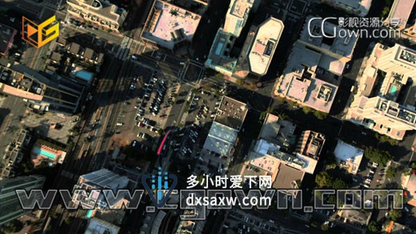 After Effects CC 2015教程 实拍场景鸟瞰城市影片中合成闪电侠光线拖尾
