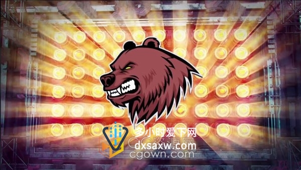 逼真的动态动画3D聚光灯标志LOGO运动比赛介绍片头AE模板