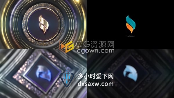 AE模板-快速旋转式动画演绎豪华光泽珠宝标志Luxury Glossy Logo