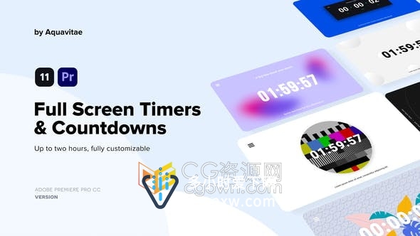 11个计精美设全屏计数器倒计时动画动态封面视频效果-PR模板