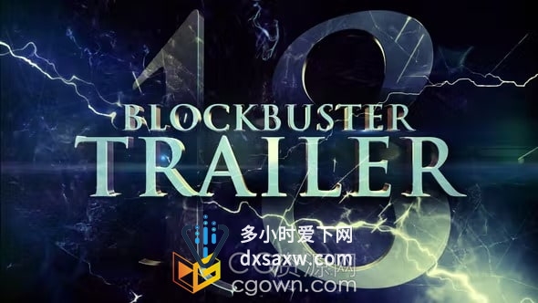 AE模板-强大闪电史诗震撼大气电影3D标题预告片Blockbuster Trailer 18 Electricity