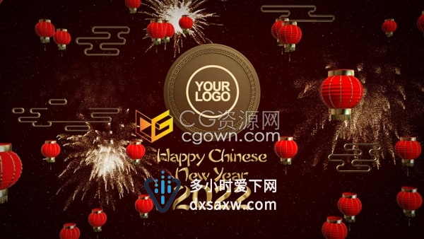 [会员福利]含12生肖新年元素2022年春节虎年拜年片头适用竖屏等分辨率AE模板