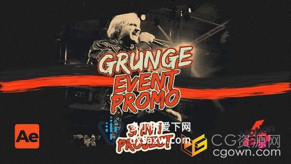 复古老旧效果笔刷纸质纹理时尚炫酷开场视频AE模板