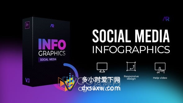 PR模板-20个信息图表场景适合社交媒体营销Infographics MOGRT