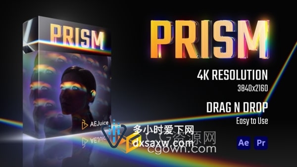 Prism AE/PR模板61种棱镜折射梦幻光效视觉特效+视频教程