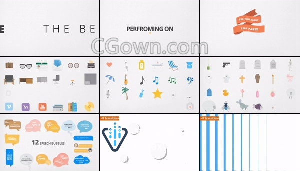 PR预设动画图标包卡通推广解释Icons包装设计效果-Premiere模板下载