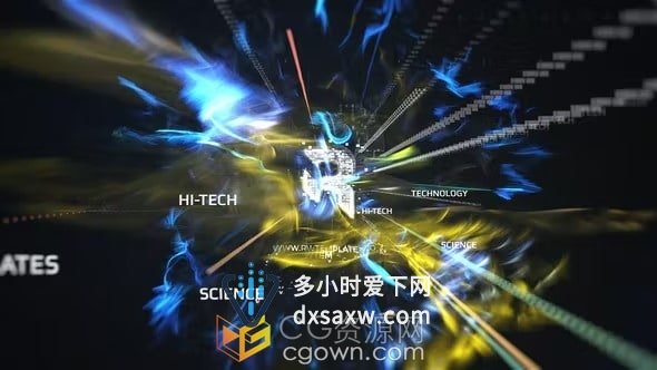 Hi-Tech Logo高科技视频片头动画AE模板
