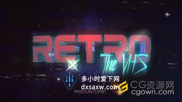 损坏的VHS风格复古科幻标志-AE模板下载